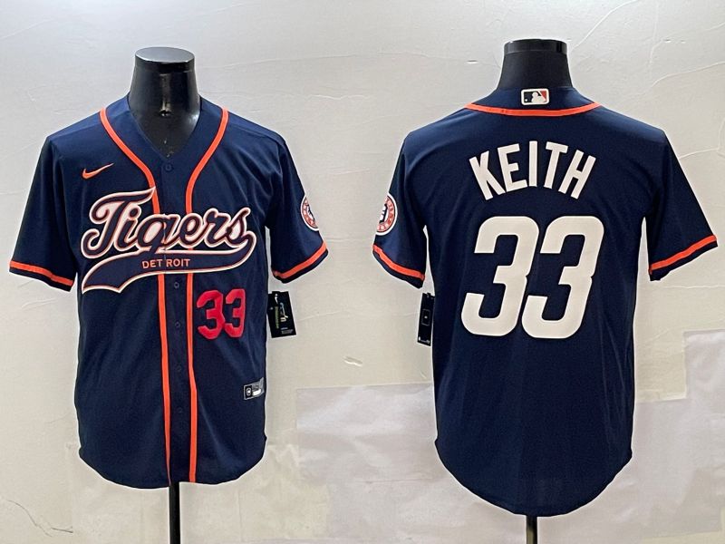 Men Detroit Tigers #33 Keith Blue Jointly Name 2025 Nike MLB Jersey style 3->detroit tigers->MLB Jersey